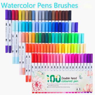 24/48/60/80/100 Colors Set Brush PenDual Tips Brush Pen Set Portable Watercolor Brushes Pens Stationery