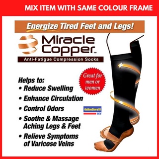 1 pair Miracle Copper Anti-Fatigue Compression Socks
