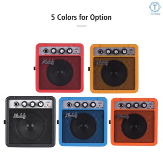 ∮ Muslady 5W Mini Guitar Amplifier Amp Speaker with 3.5mm & 6.35mm Inputs 1/4 Inch Output Supports Volume Tone Adjustment Overdrive