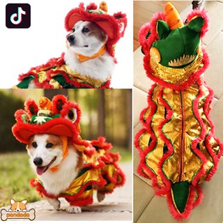 Chinese New Year Pet Makeover Dragon Dance Dog Festival Red Cosplay Costume (1)