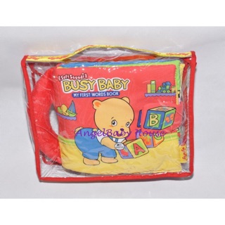 *Ready stock* Softplay Baby First Words book Busy Baby Activity sound kids baby infant cloth book soft Book music toy