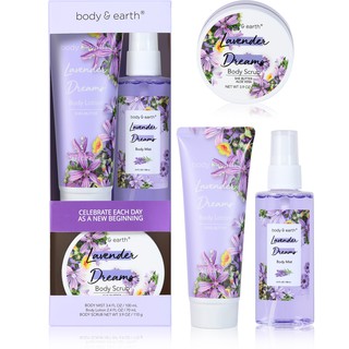 Body & Earth Perfume Mother's Day Gift Set include Body Mist & Body Lotion & Body Scrub Minyak Wangi Perfume
