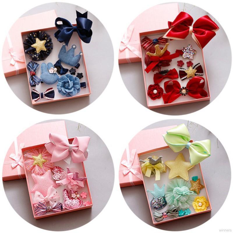 10pcs/set Kids Baby Girl Flower Headwear Hair Accessories with Gift Box