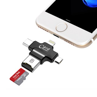 4 in 1 Card Reader Type-c/Lightning/Micro USB/USB 2.0 Multi-Function All in 1