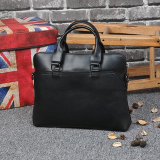 Men's trend laptop bag retro PU leather large-capacity business briefcase