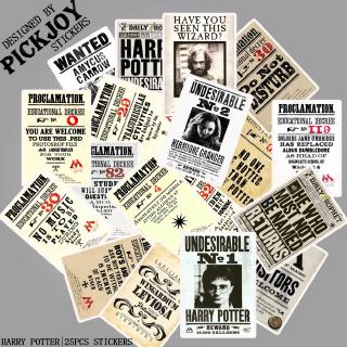 25pcs/pack Retro Harry Potter Poster Sticker Graffiti Cool Stickers for Laptop Skateboard Suitcase Bike Helmet (1)