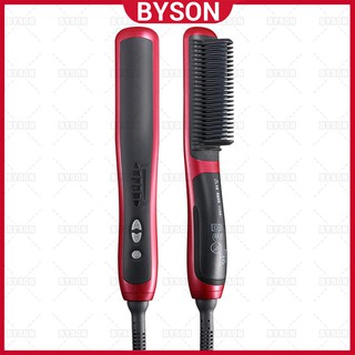 [LATEST] Ceramic Hair Straightener Brush PTC Heat Auto Anion Care Anti Scald Straightening Hair Curler