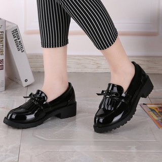 TOP☝☝ bow tassel single shoes women's flat bottom round small shoes fashion