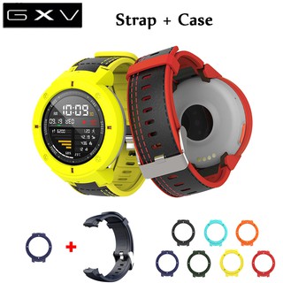 Tough Armor Case Cover + Strap for Amazfit Verge 3 Watch protector for Xiaomi Amazfit 3 Verge Smart Accessories Band Bra