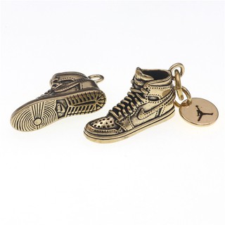 Rantai kunci tulen tembaga tulen Air Jordan AJ1 sepatu loket cantik mini keychain loket beg loket