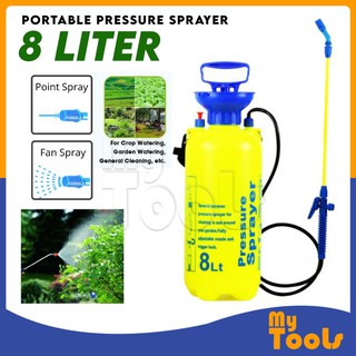 8 Litre Manual Pressure Sprayer Pump Spray Chemical Weed Water Plants Garden