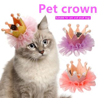 Fairy Pet Hat Princess Crown Lace Pearl Headdress Hair Clip Long and Short Hair Dog Universal Cat Dog Headdress