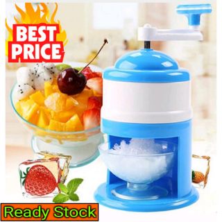 Ice Crusher Shaved Ice Machine Manual Portable Hand Crank Blue Home