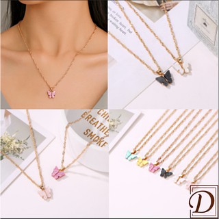 DuDu Necklace Butterfly Simple Necklaces Sweet Color Clavicle Chain Fashion Accessories