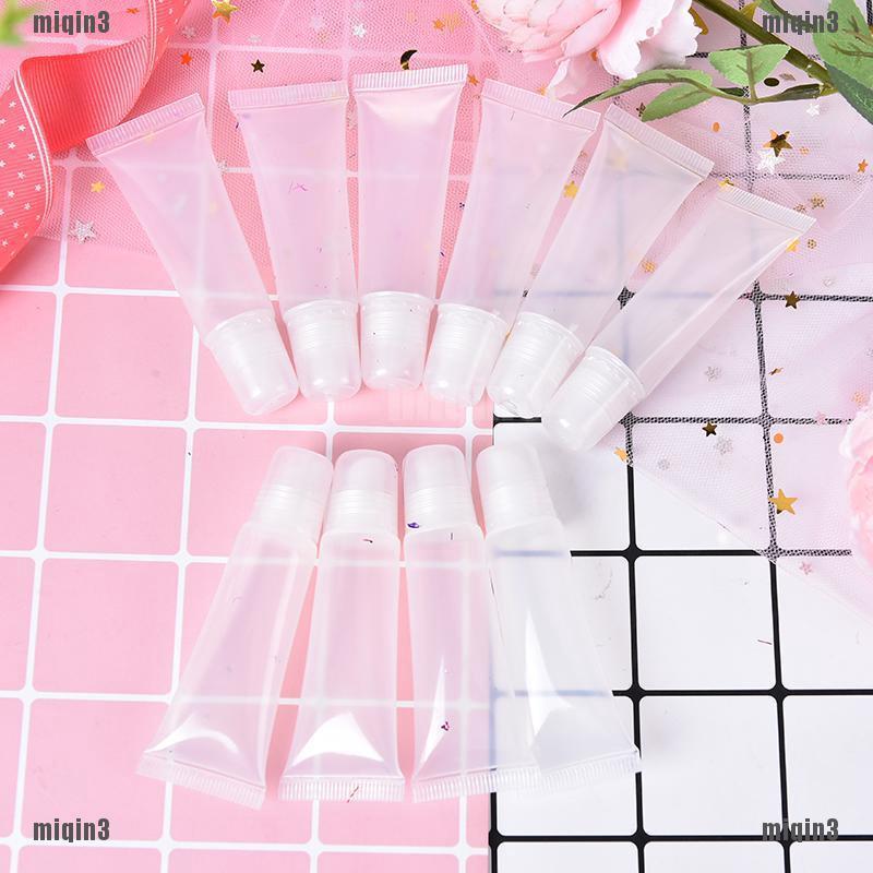 {MQ3}10pcs 5ml refillable empty cosmetic tube lip gloss balm clear cosmetic container