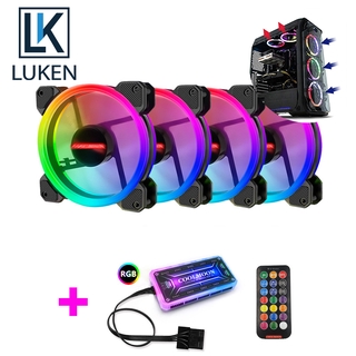 LUKEN RGB LED Quiet Computer Case PC Cooling Fan 120mm with Control Remote