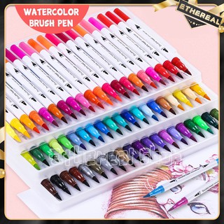 12/24/36/48/60/80/100 Colors Watercolor Brush Pen Colors Dual Tip Brush Marker Pens Painting Calligraph Art Supplies