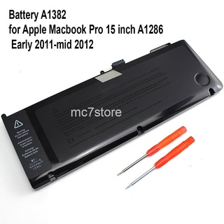 Battery A1382 for Apple Macbook Pro 15 inch A1286 Early 2011-mid 2012