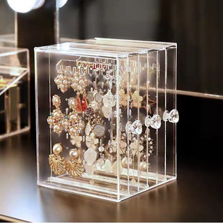 Jewelry Storage Box Earrings Organizer Holder Box Display Stand Acrylic【Ready Stock】