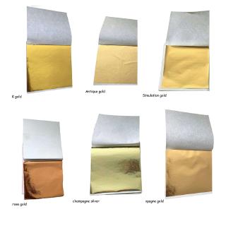 Design Paper 9x9cm Imitation Gold Sliver Copper Leaf Leaves Sheets 100 Pcs Gilding DIY Craft Decor Art Craft Foil Papers