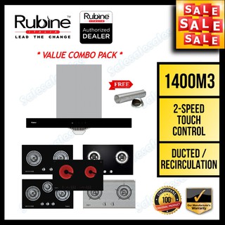 Rubine RCH-BOXLINE X-90SS Designer Cooker Hood + Built-in Hob COMBO PACKAGES