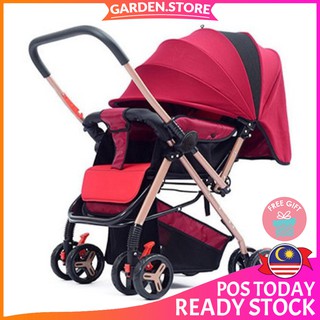 GS Babycare Premium Fast Foldable 2 Way Adjust Facing Parent Baby Stroller - Bb03