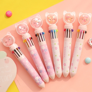 10 colors Multi-Color Cartoon Cute Ballpoint Pen Stationery Office School Students Stationery