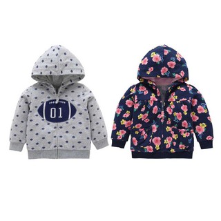 Baby Boys Girls Cotton Printed Hooded Outerwear Kids Coat