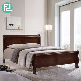 FLORIDA solid wood queen size bed frame-Black Cherry/ katil kayu/ kati kayu queen