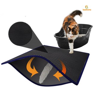 BH☆ 30*30cm Dual Layer Cat Litter Mat Honeycomb Waterproof Scatter Control Trapper Pad