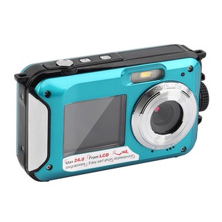 Waterproof Underwater Digital Camera 24MP 1080P Dual Screen Point and Shoot