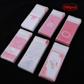 100Pcs\/Bag Mini Plastic Bags Biscuit Packaging Cupcake Wrapper Self-Adhesive Bags Gift