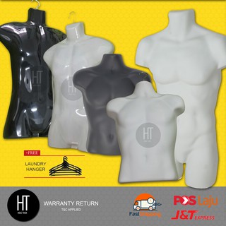 READY STOCK ~Male / Adults Plastic Mannequin Torso Form with Metal Hanging Hook (1)