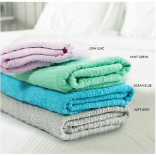 Slubby Bath Towel / Tuala Mandi / 70cm x 140cm / (Ocean Blue/Mint Green/Soft Grey/Lush Lilac)