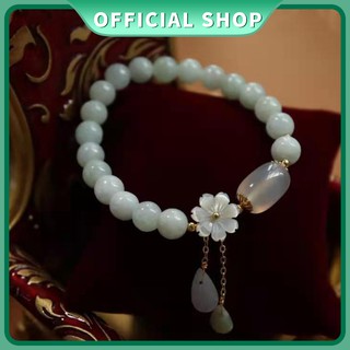 【Original】High-End Natural Jade Bracelet Hanging Natural Shell Flower Jade Water Drop