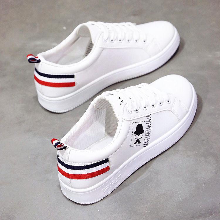 🔥Ready Stock🔥 the basis of wild white shoes female student Spring and Autumn new Korean flat casual shoes White Sneake