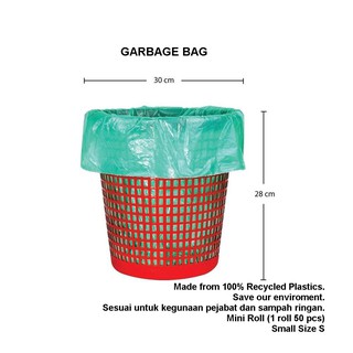 Garbage Bag Plastic Sampah Mini Roll Size S (50 pcs) M (30pcs) L (20 pcs)