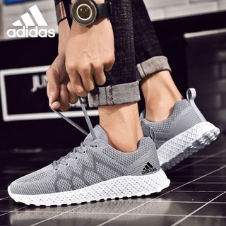 2021 New Adidas Large Size Men'S Low-Top Casual Popular Running Sneakers Soft Bottom Trend All-Match Lightweight Fly Woven Mesh Shoes Non-Slip Wear-Resistant Soft And Comfortable 39-45