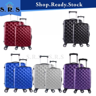 SRS_🔥HOTSALES🔥 Luggage Plain ABS Suitcase 20INCH+24INCH Travel Hard Case Luggage
