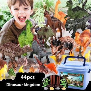 44 Pcs Dinosaur Toy Set Dinosaur Figure Safety Material Plastic Dinosaur Playset (1)