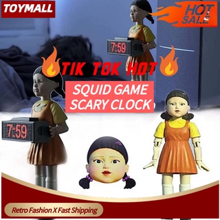 🔥2021 TIK TOK HOT Squid Game Scary Sound Clock Gift/ 123 Wooden Alarm Clock / Doll Halloween Decoration Atmosphere Of Horror Creating Clock 送朋友 送閨蜜 創意禮物 新奇禮物 萬聖節恐怖禮物【Shipment In Order】