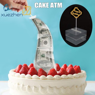 Cake ATM Money Box Pulling Safe Decorations Surprise Gift for Birthday Party