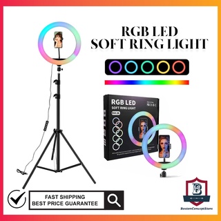 33cm 26cm RGB Ring Light Self-timer for Mobile Phone Shooting & Live Streaming Fill Light With Tripod Phone Holder