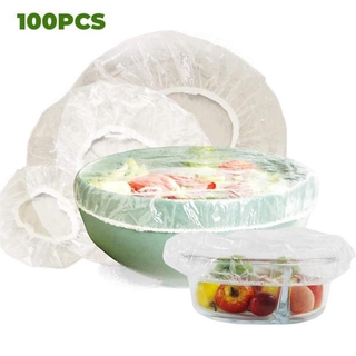 New 100pcs Reusable Plastic Bags Food Cover Elastic Stretch Adjustable Bowl Lids Universal Kitchen Wrap Seal Fresh Keeping Caps Value, High-end,