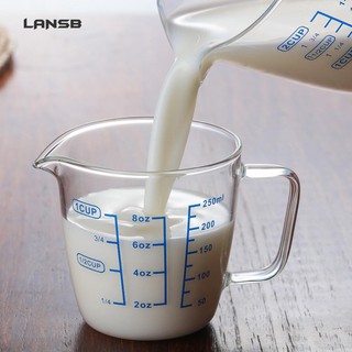 ★SS Heat-resisting Glass Measuring Cup Milk Scale Microwave Measure Jug