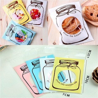 100Pcs Plastic Transparent Cellophane Candy Cookie Gift Bag Self Adhesive Pouch