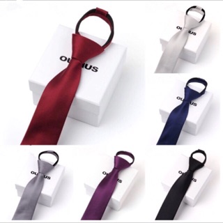 High Quality Solid Colour Zipper Skinny Lazy Men´s Necktie 时尚拉链懒人细领带 [No box]