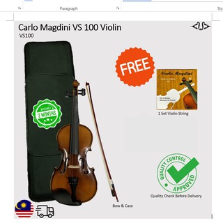 [FREE SHIPPING] [BEST QUALITY] Carlo Magdini VS 100 Violin 4/4, 3/4, 1/4, 1/2, 1/8, 1/10, 1/16