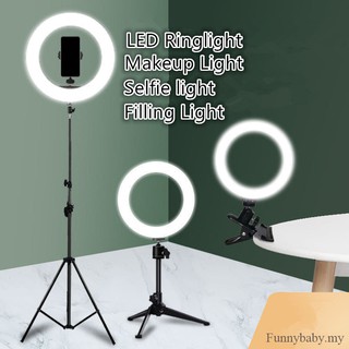 (24H shipping) 26cm LED Ring Light with Tripod Stand Youtuber FB Live Mobile Phone Shooting Lightning Tiktok Live Stream Light