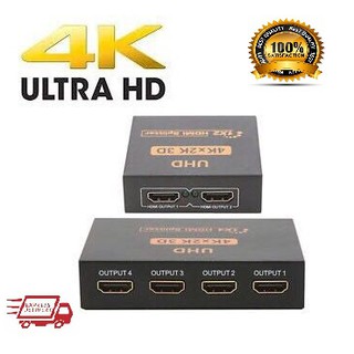 Ultra HD 4K 2 Port & 4 Port HDMI Splitter 1x2 & 1x4 Repeater Amplifier 1080P 3D